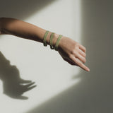 Loomed bracelet in green